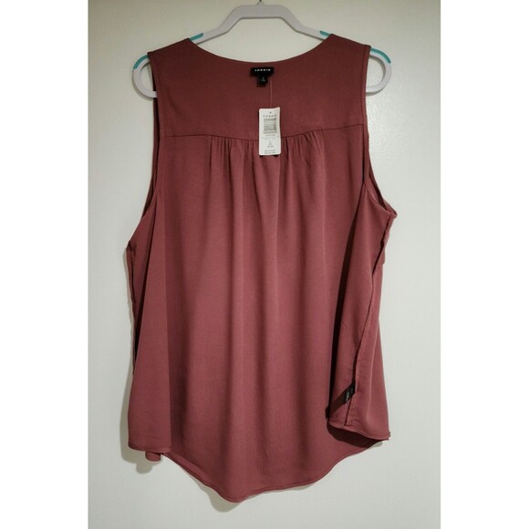 NWT Torrid Womens Sleeveless Crepe Tunic Shirt Dark Mauve Pullover US 2X (18-20) - Picture 4 of 10